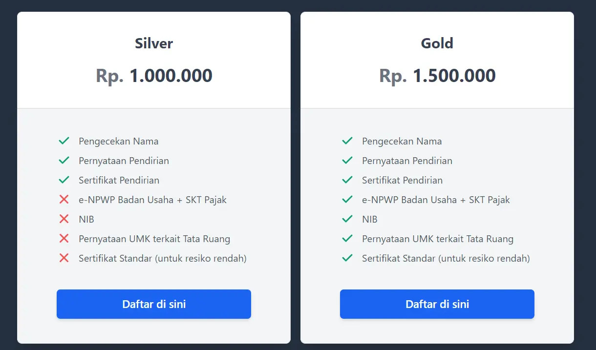 daftar harga kompetitor 2